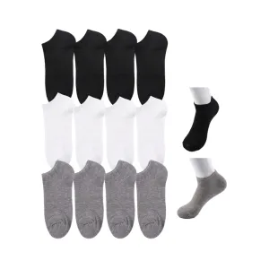 جوارب كاحل صيفية للرجال 12 زوجًا مريحة جيدة . 12 Pairs Men's Summer Ankle Socks Comfortable