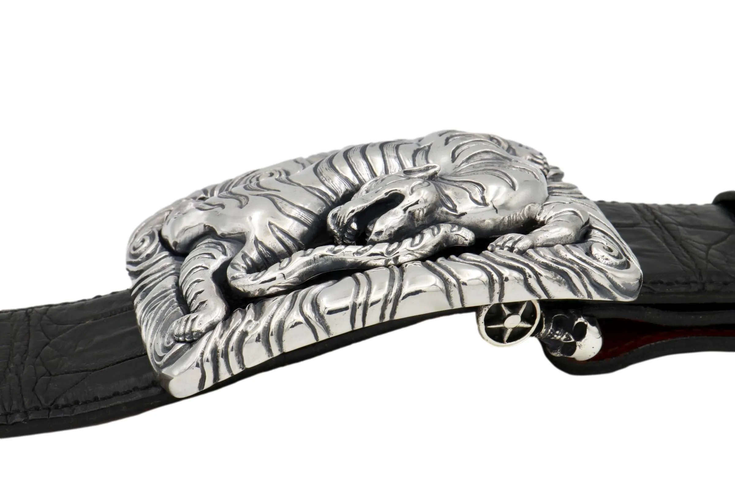 #1394 Back Flipping Tiger Trophy Buckle