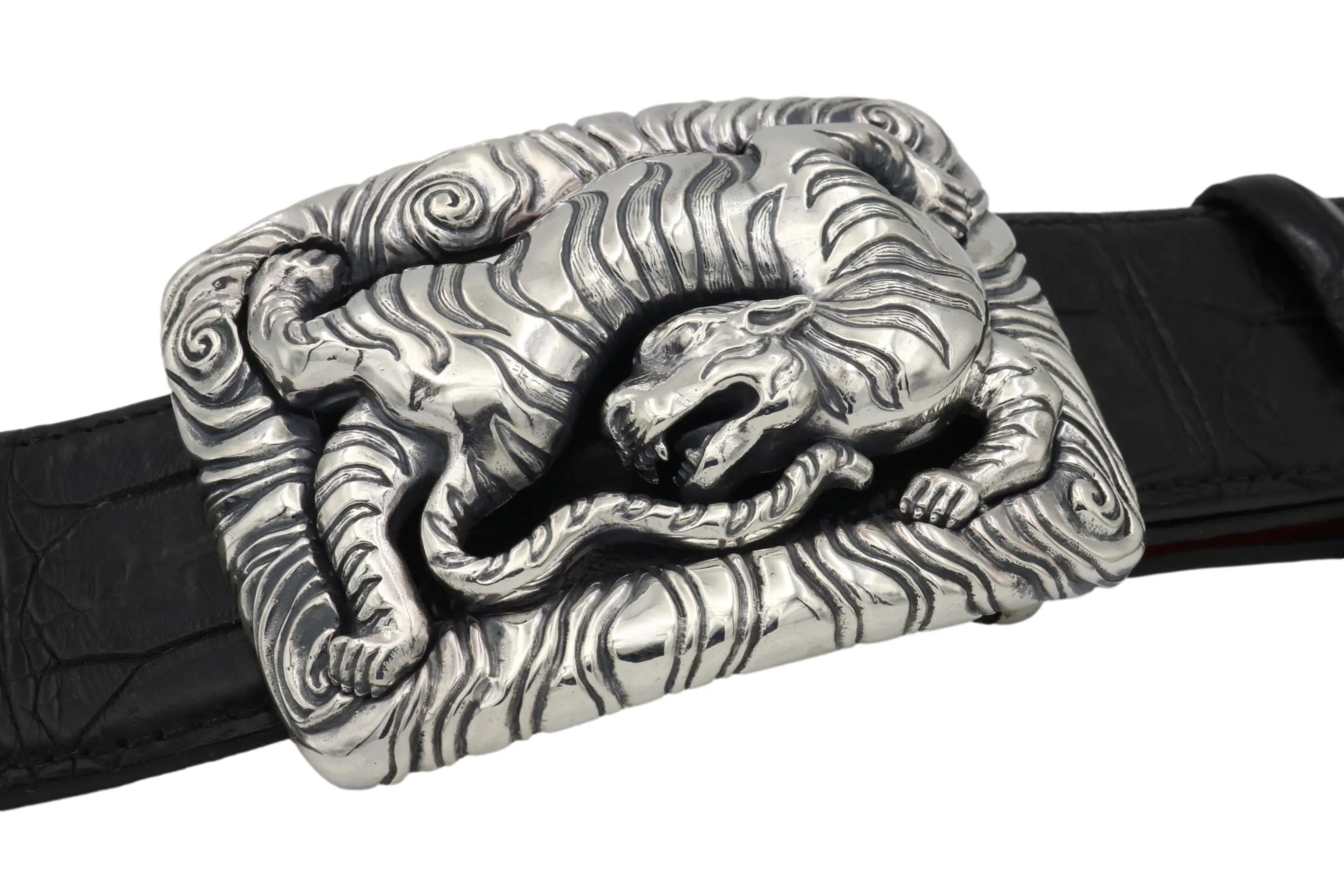 #1394 Back Flipping Tiger Trophy Buckle