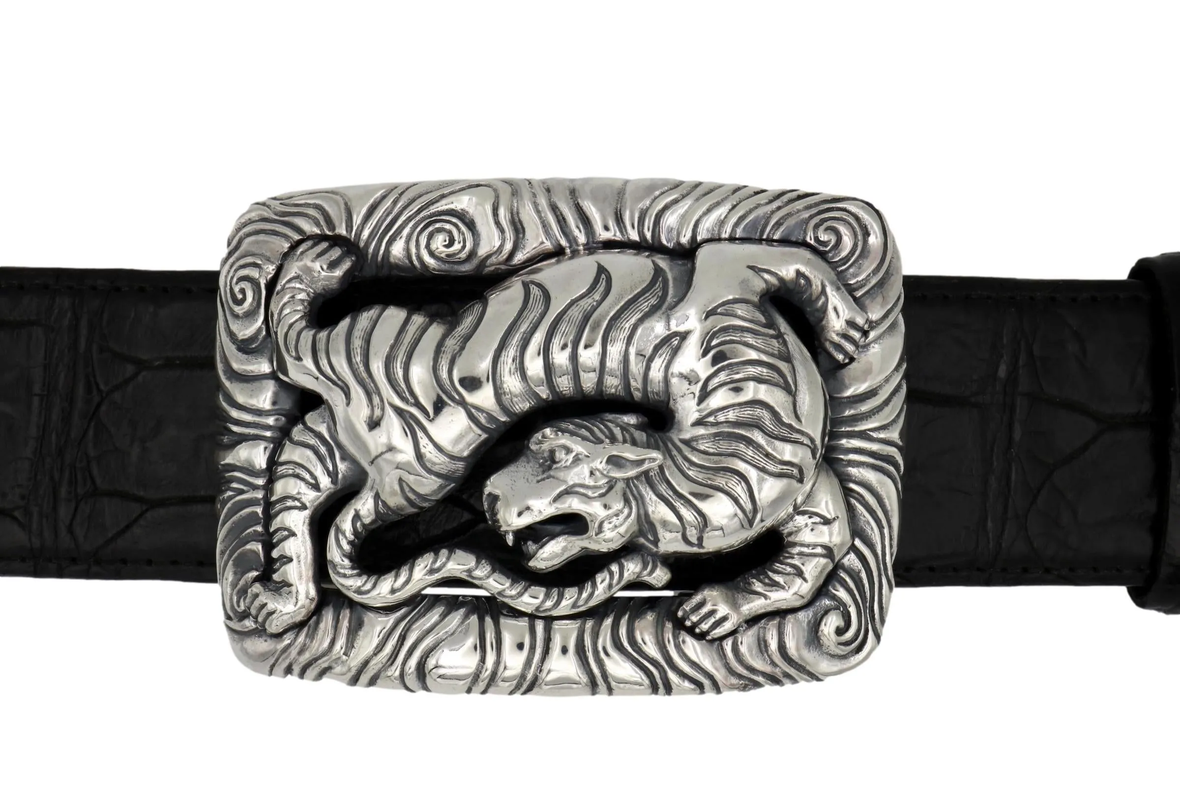 #1394 Back Flipping Tiger Trophy Buckle