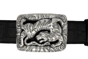 #1394 Back Flipping Tiger Trophy Buckle
