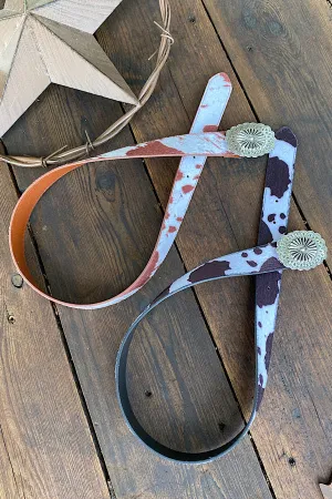 2 KIDS COW TEXTURE BELTS FOR $8.99