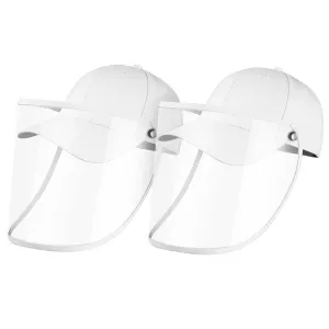 2X Outdoor Protection Hat Anti-Fog Pollution Dust Protective Cap Full Face HD Shield Cover Adult White