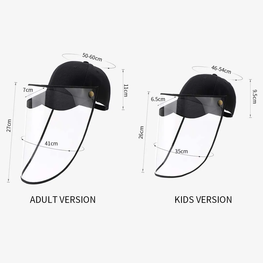 2X Outdoor Protection Hat Anti-Fog Pollution Dust Protective Cap Full Face HD Shield Cover Adult White