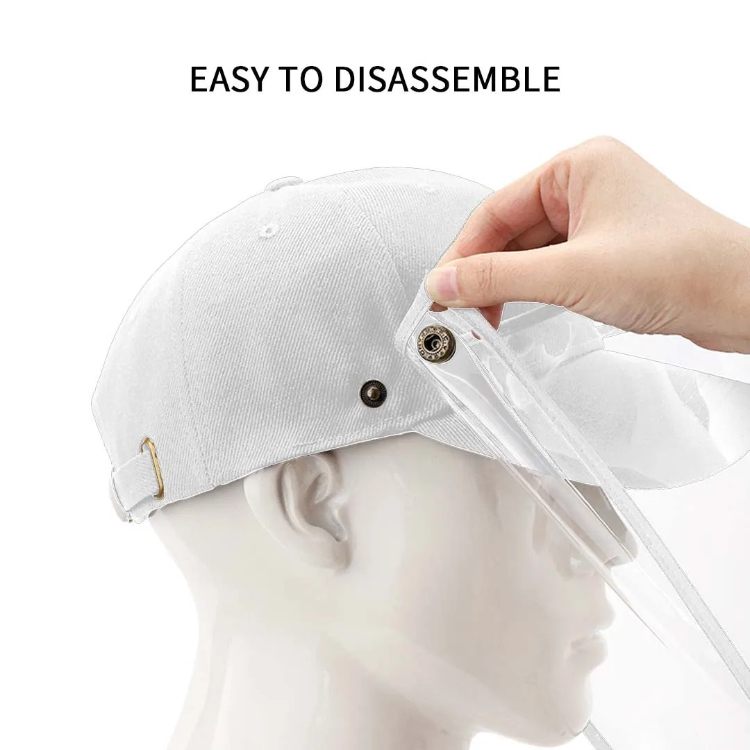 2X Outdoor Protection Hat Anti-Fog Pollution Dust Protective Cap Full Face HD Shield Cover Adult White