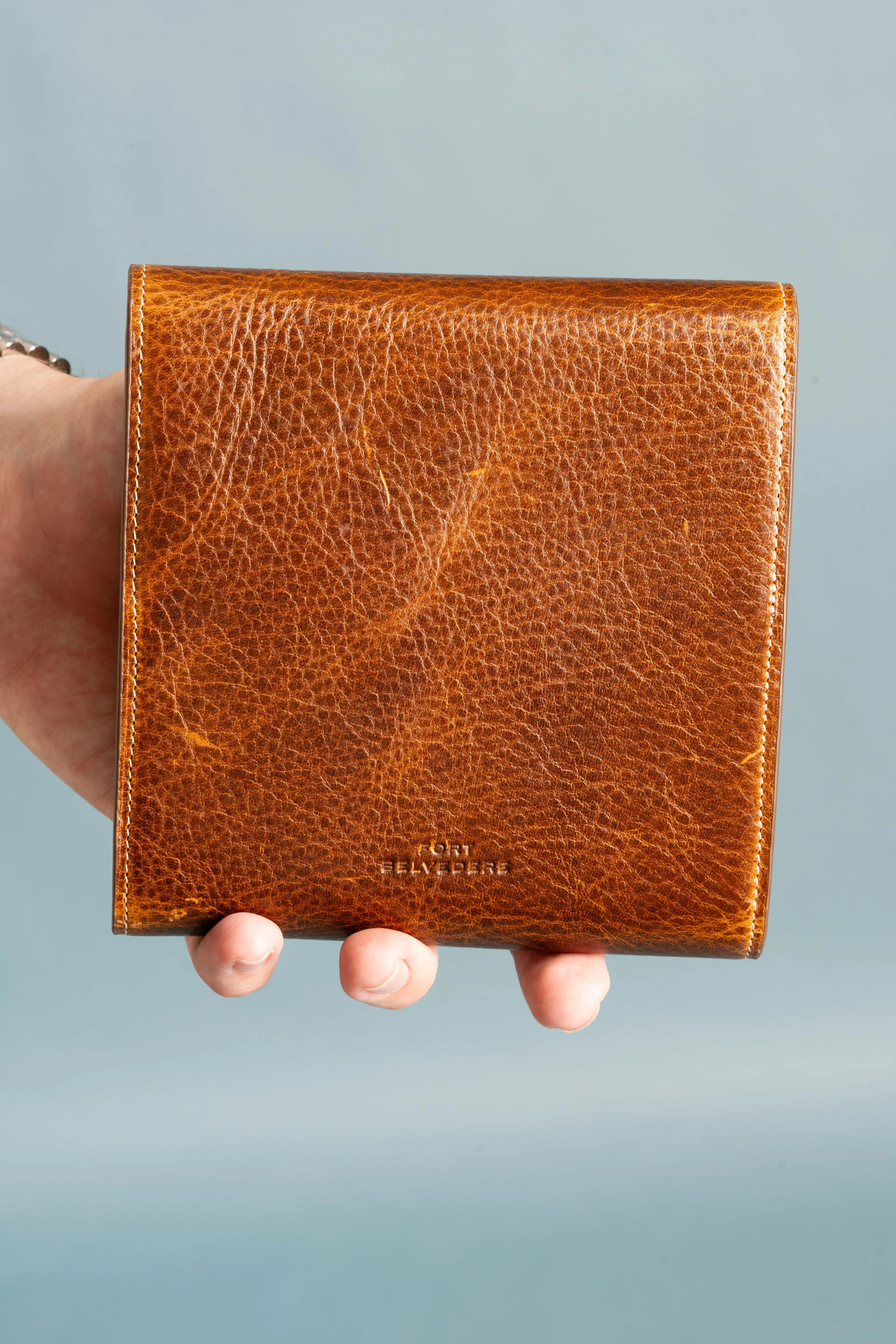 3-Watch Saddle Brown & Sunflower Suede Leather Watch Case