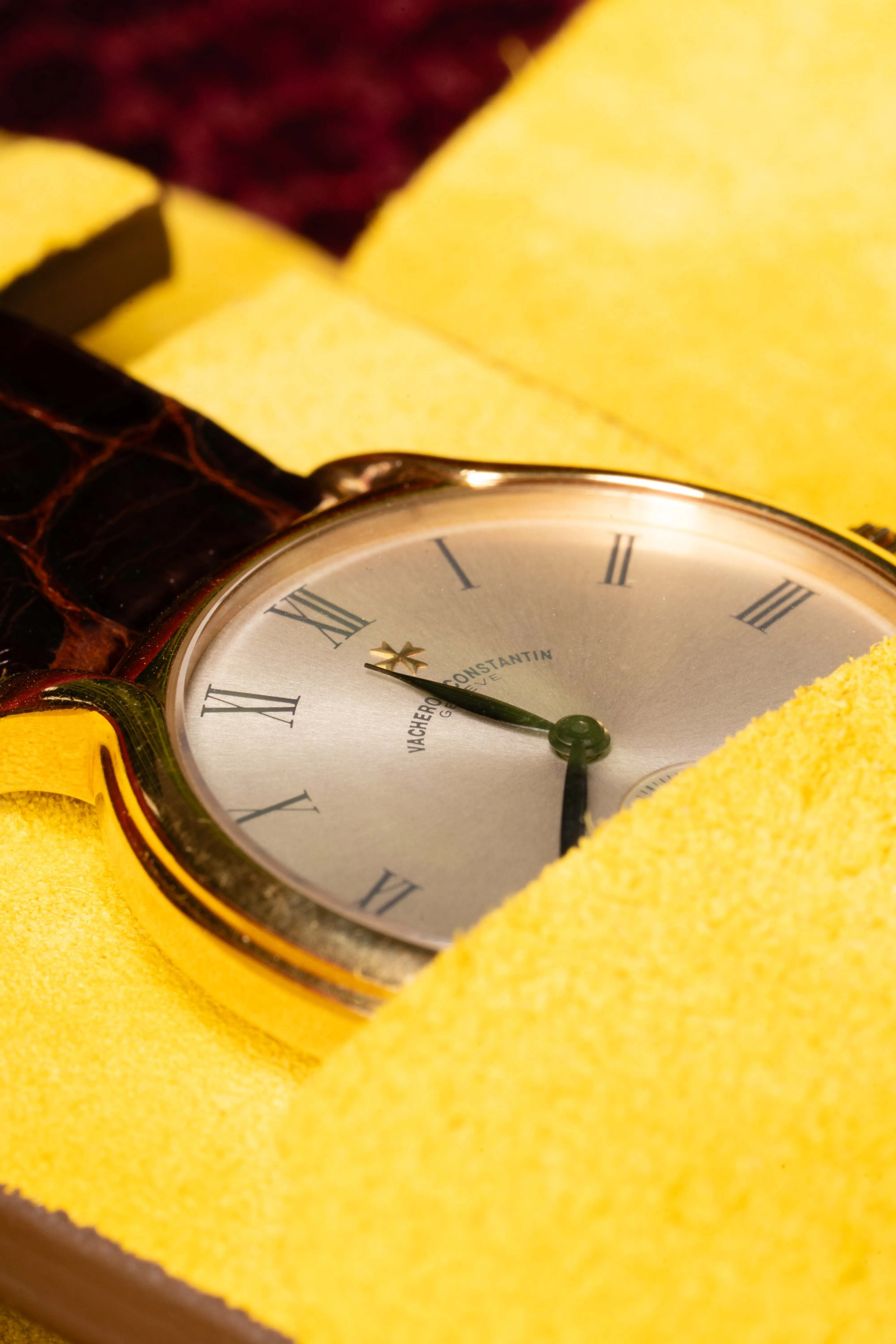 3-Watch Saddle Brown & Sunflower Suede Leather Watch Case