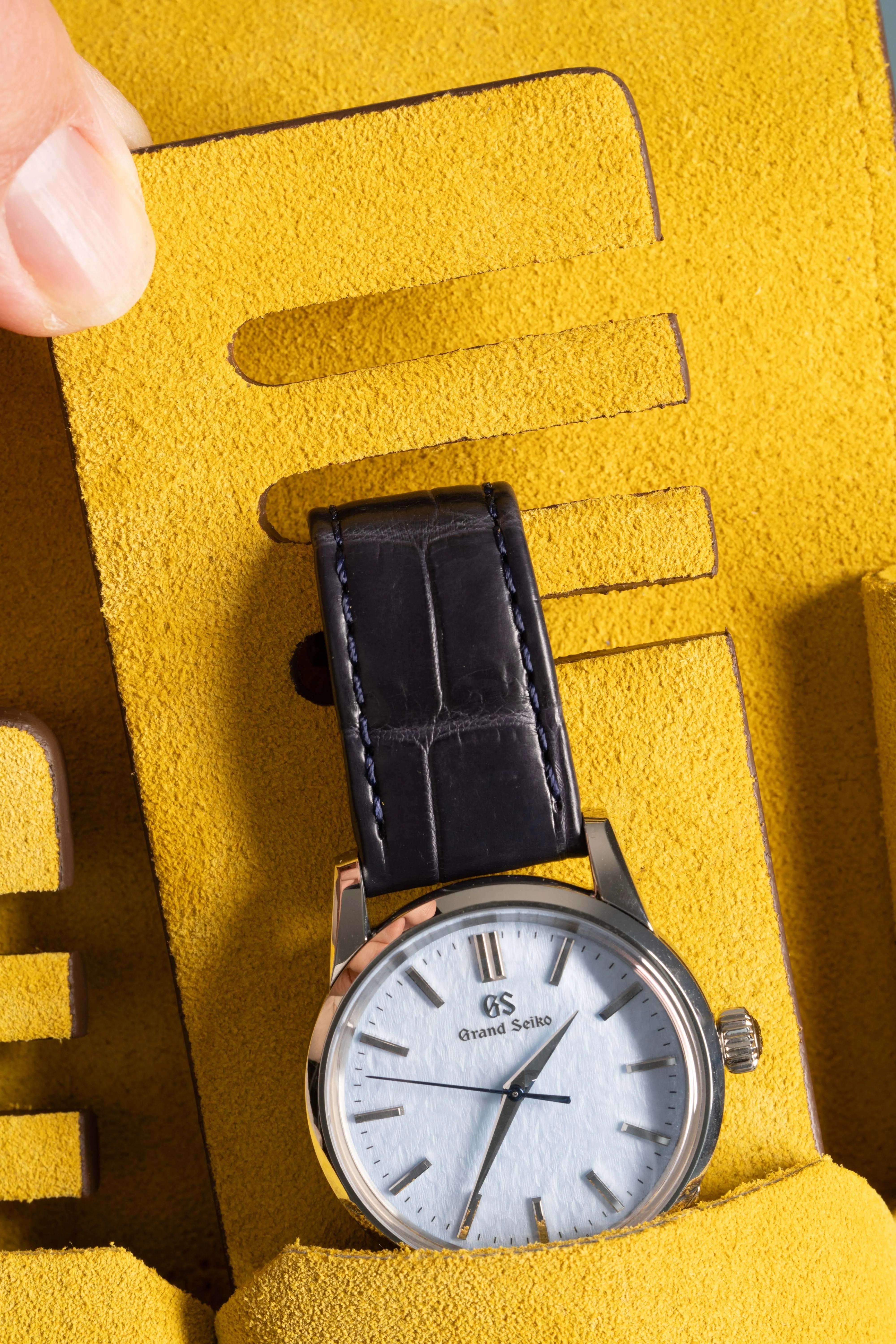 3-Watch Saddle Brown & Sunflower Suede Leather Watch Case
