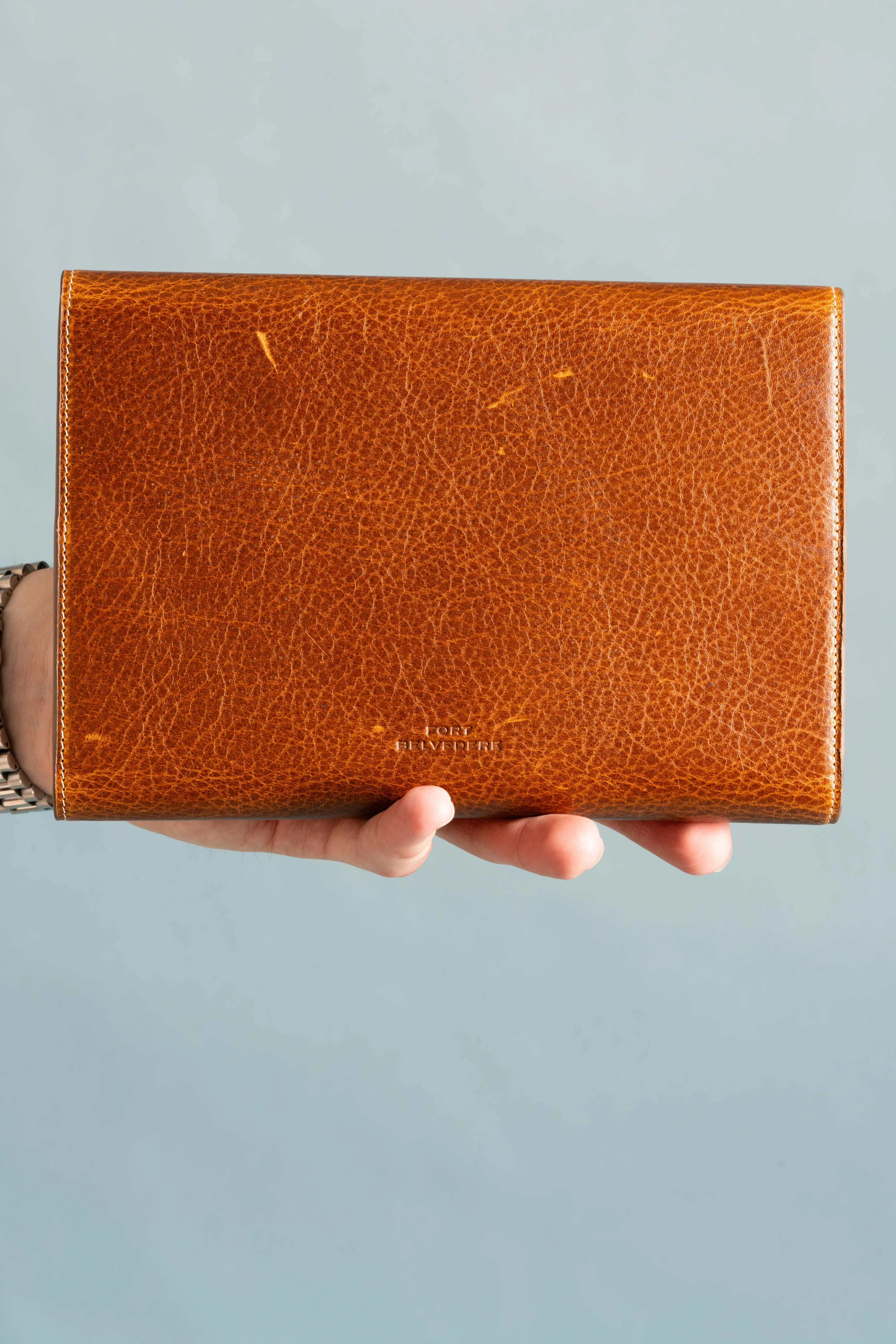 3-Watch Saddle Brown & Sunflower Suede Leather Watch Case
