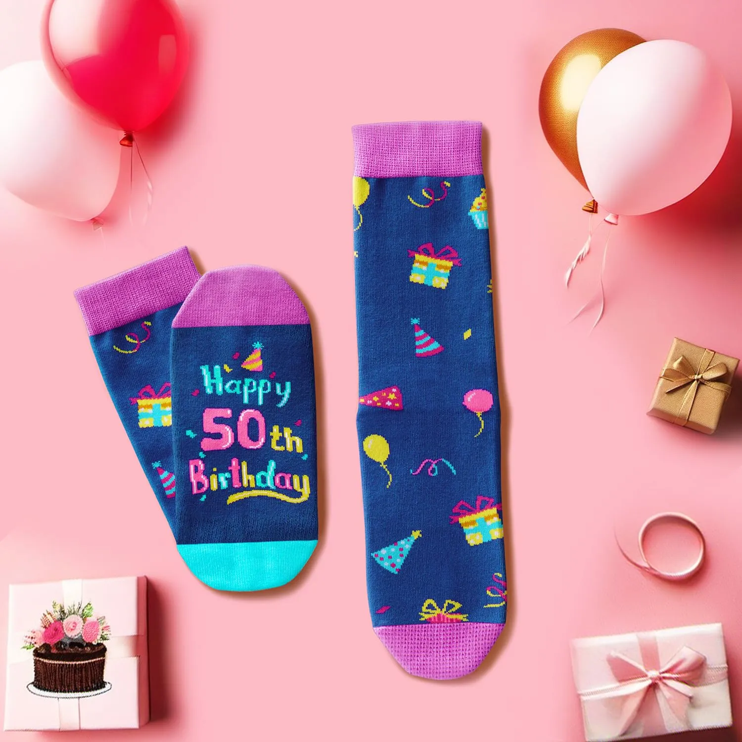 50 Year Old Birthday Gifts for Women Men - 50th Birthday Socks, Best Gifts for 50 Year Old Woman Man, 50th Birthday Gifts for Her Him