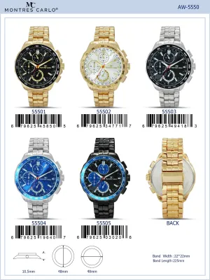 5550-Montres Carlo Metal Band Watch