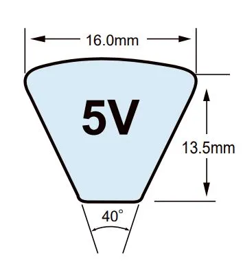 5V1000 V-Belt - 100.0" Length