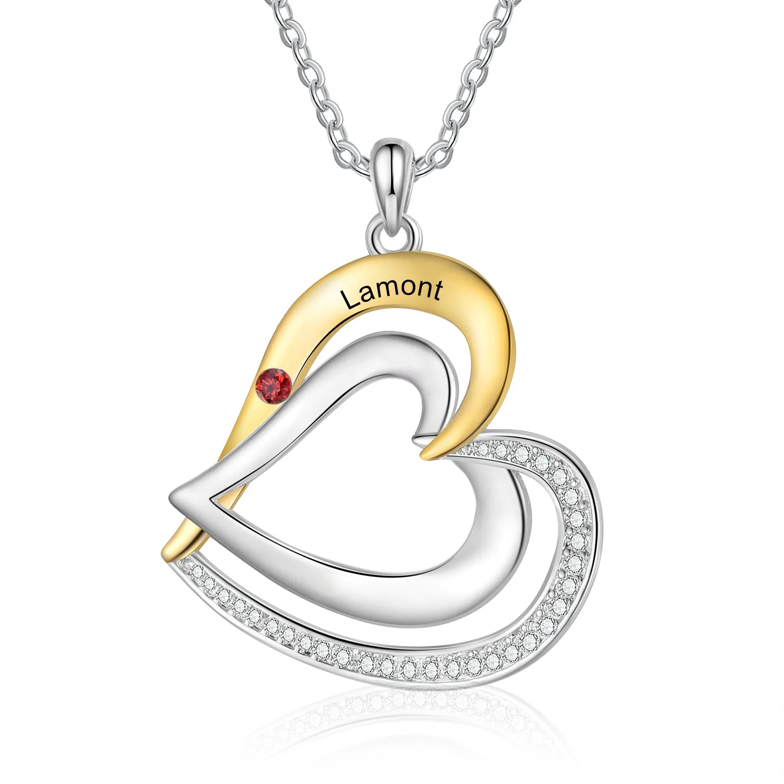 925 Sterling Silver Custom Birthstone Necklace