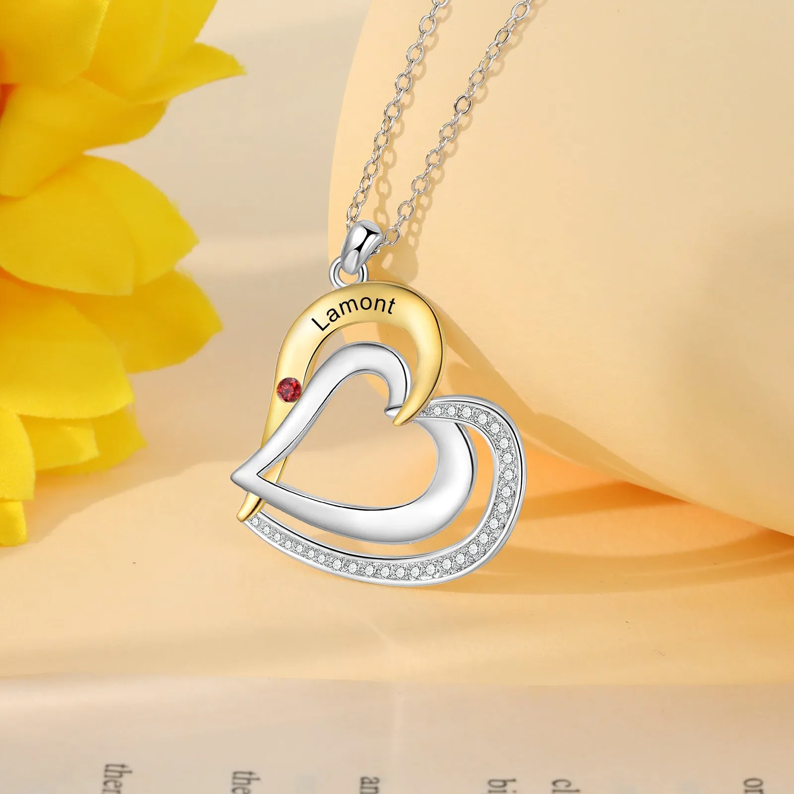 925 Sterling Silver Custom Birthstone Necklace