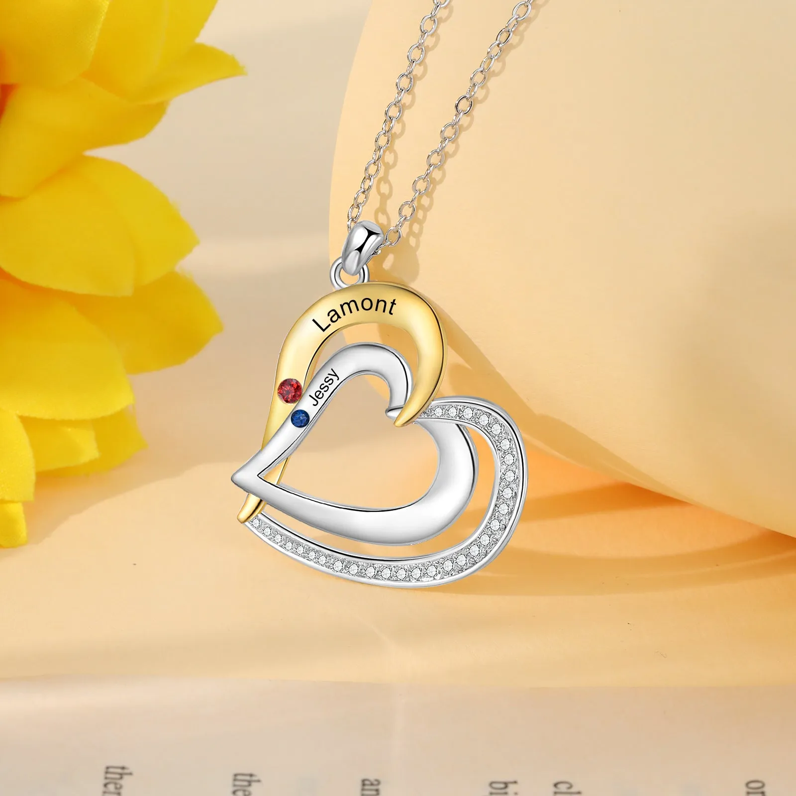 925 Sterling Silver Custom Birthstone Necklace