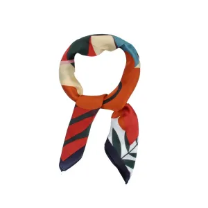 Abstract Flower Print Square Scarf