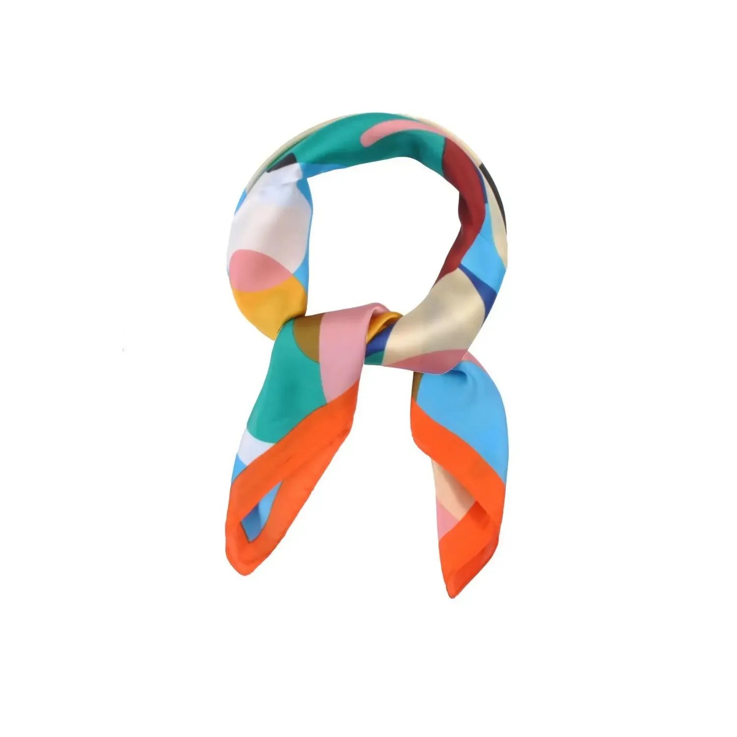 Abstract Flower Print Square Scarf