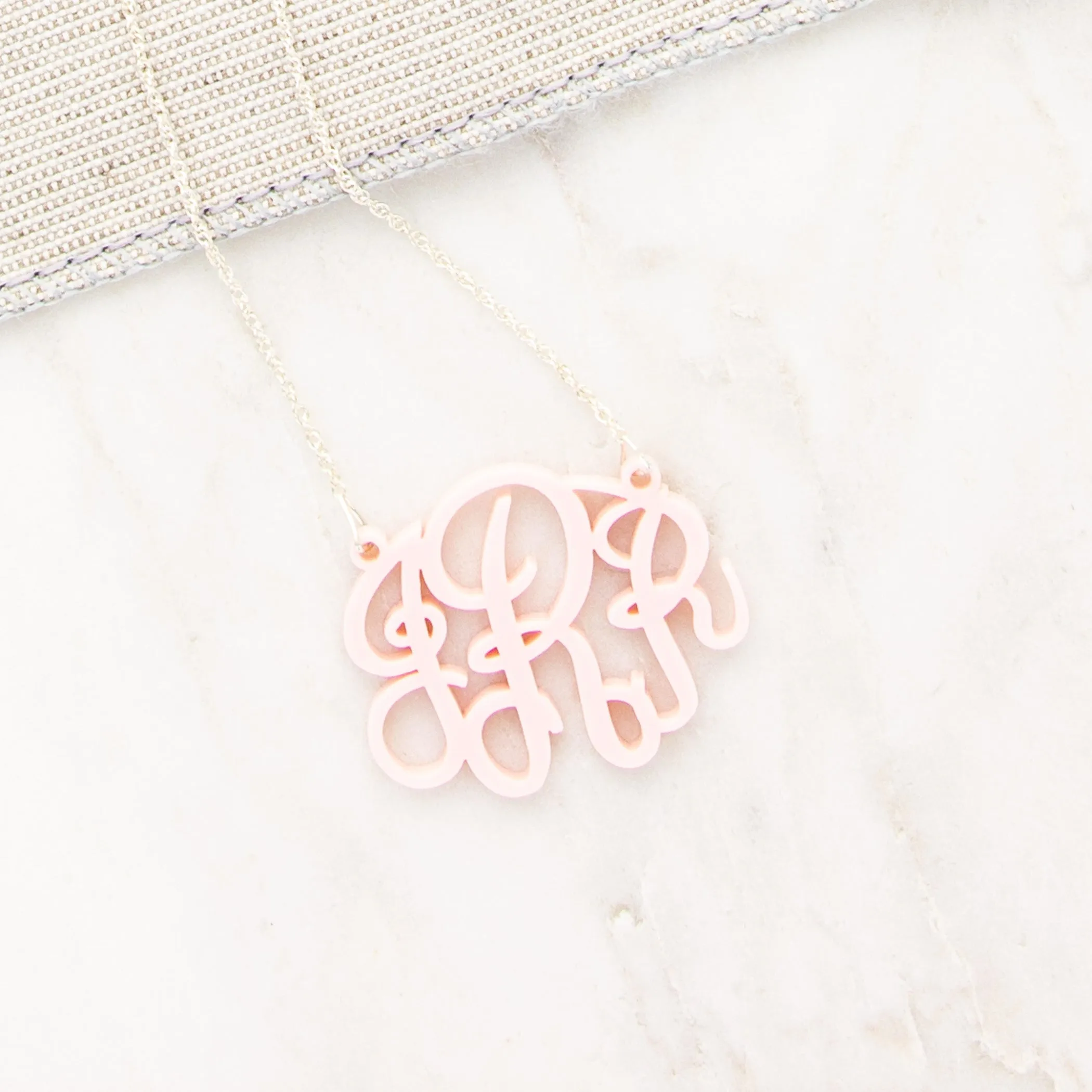 Acrylic Monogram Necklace - 1.5"