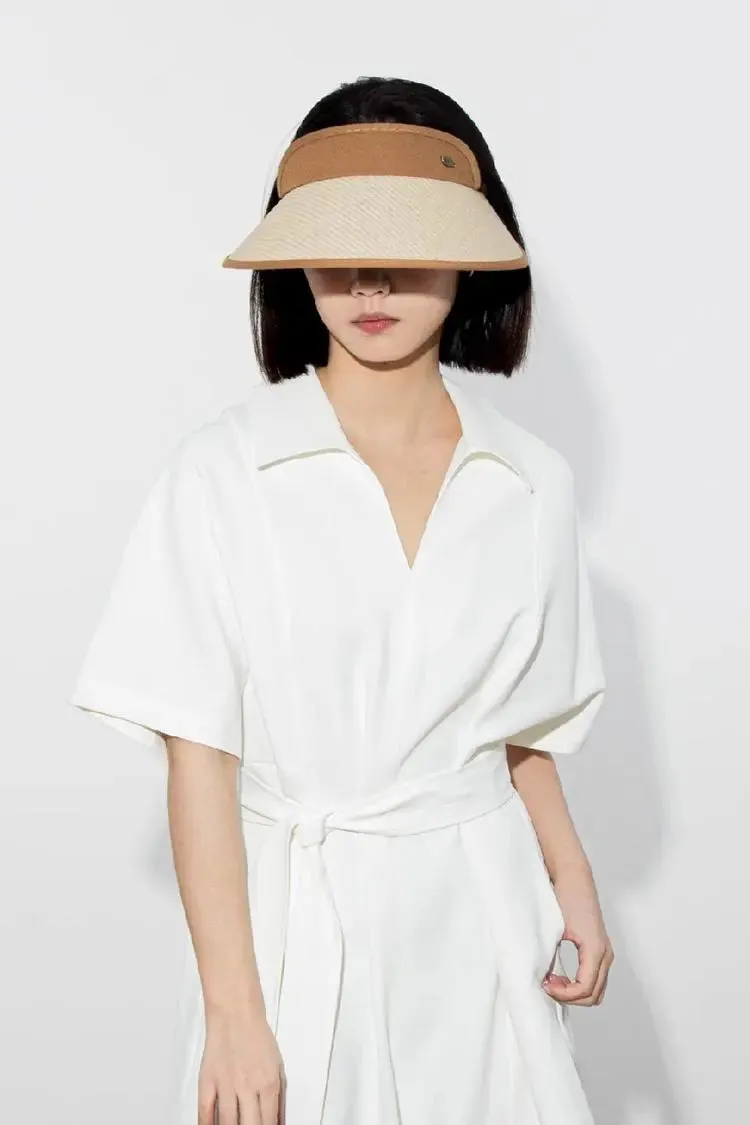 Adjustable UPF50 Wide-brim Straw Sun Visor