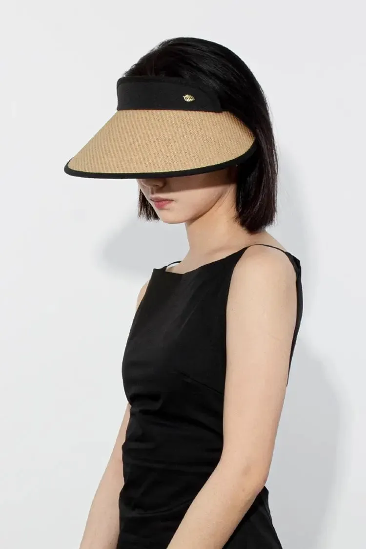 Adjustable UPF50 Wide-brim Straw Sun Visor