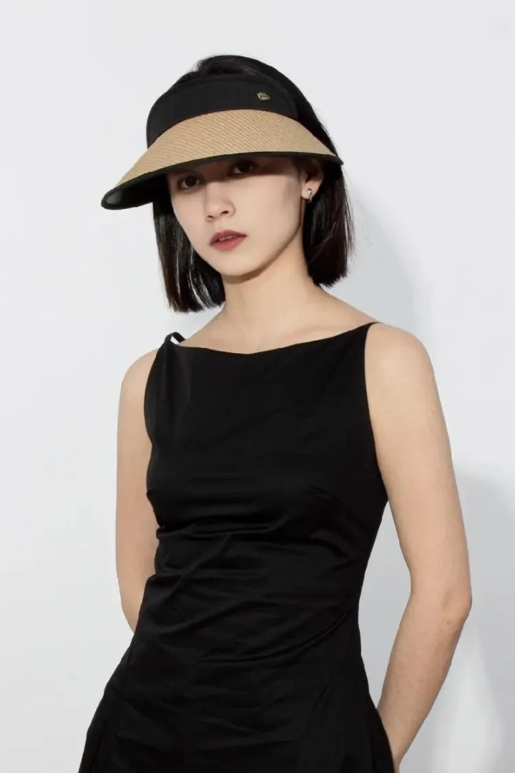 Adjustable UPF50 Wide-brim Straw Sun Visor