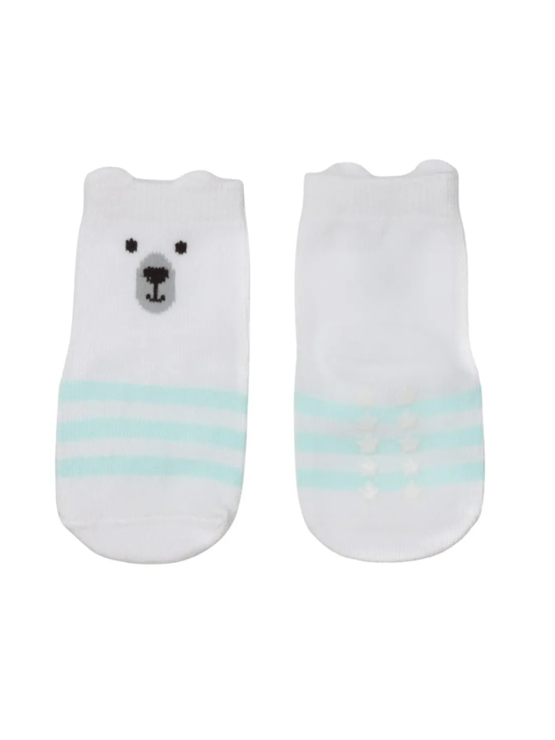 Adorable Polar Bear and Tiger Socks Set for Boys- White & Orange