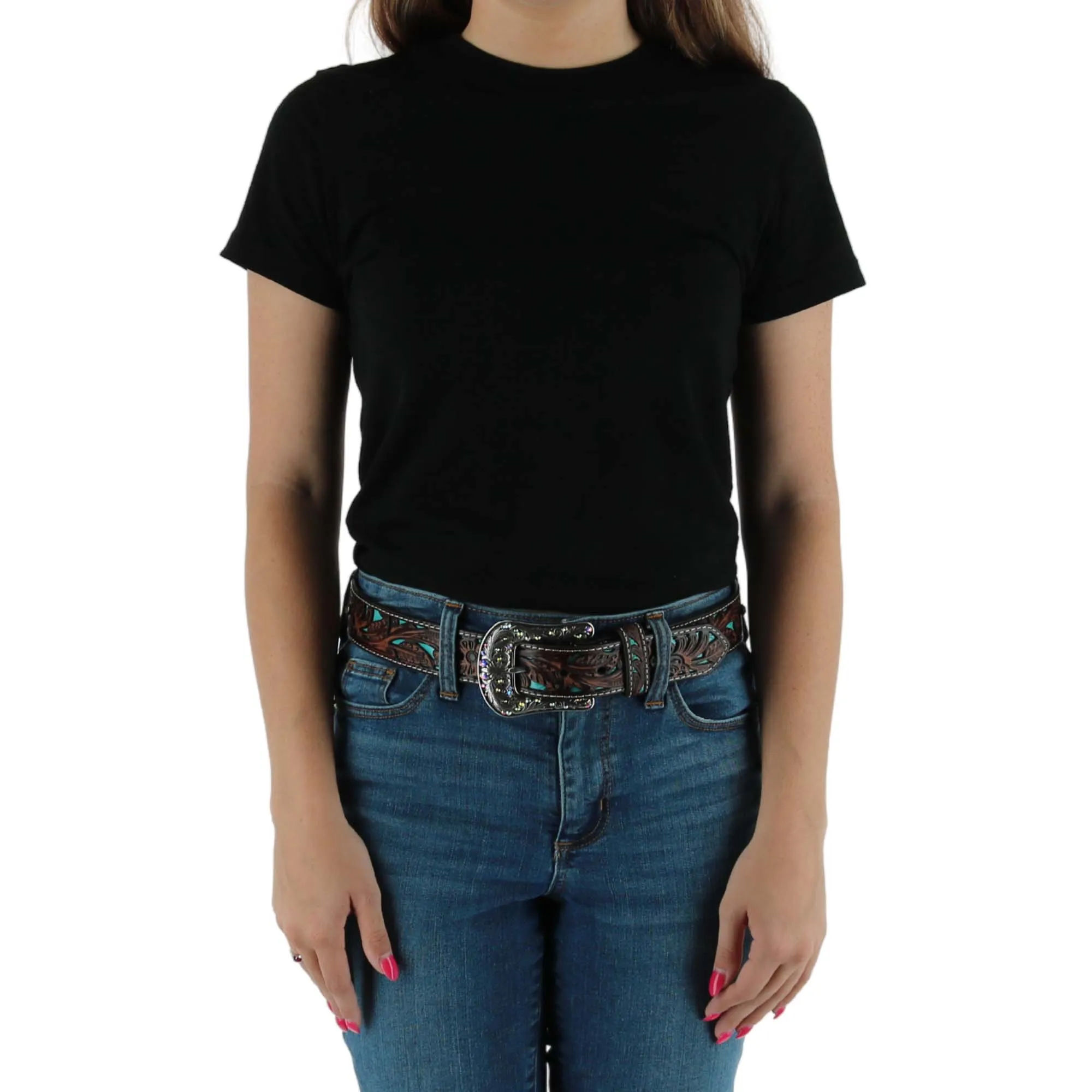 Ariat Women's Western Belt with Turquoise Inlays