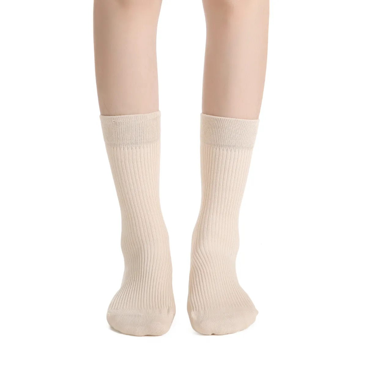 Ash Essential Ribbed Crew Sock 3-Pack | Beige