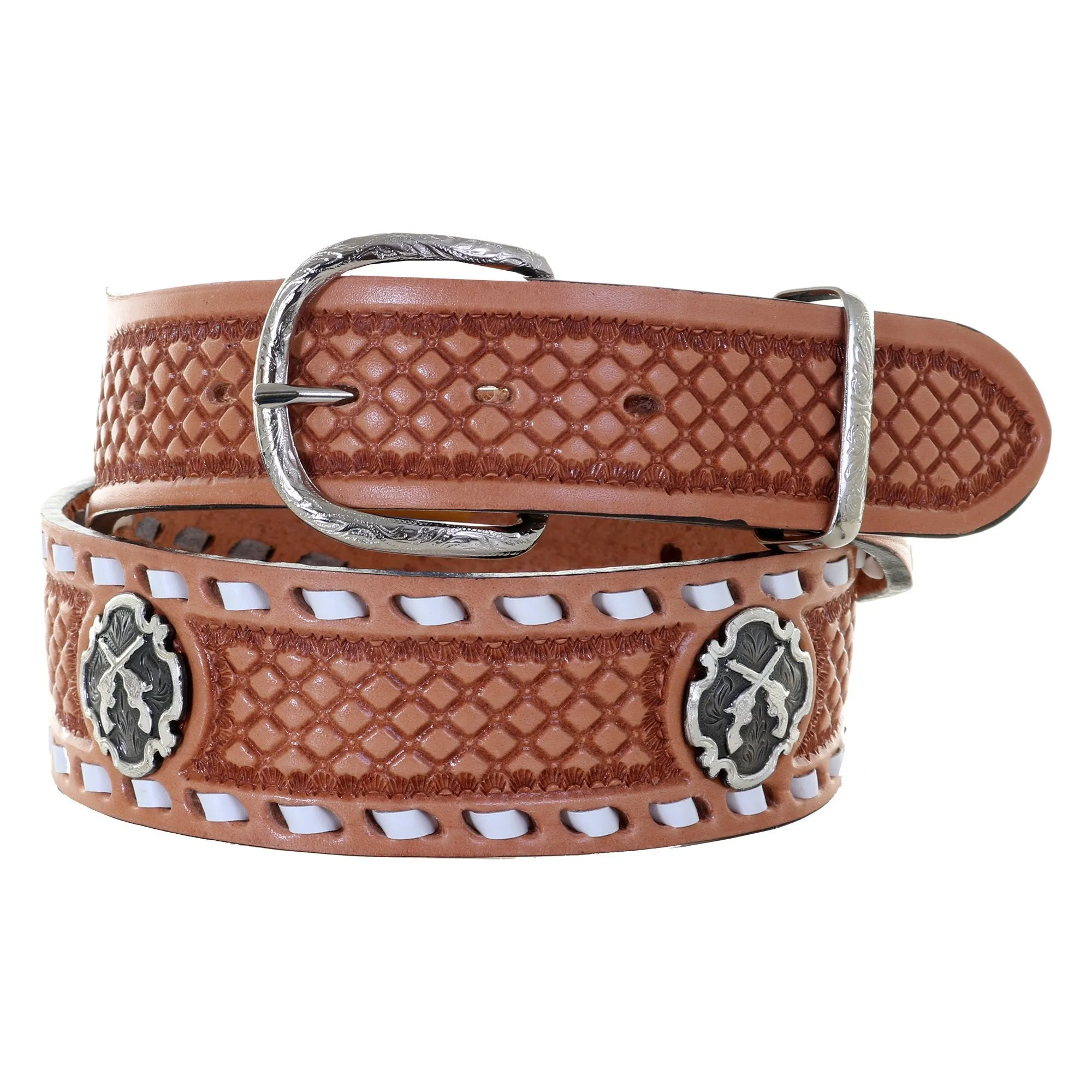 B1126B -  Natural Diamond Tooled Belt