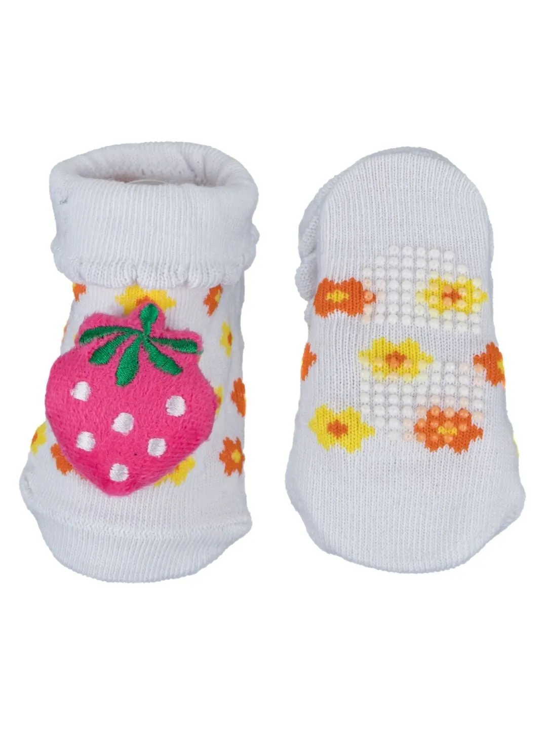 Baby Girls' Socks Set with Adorable Bunny and Strawberry Designs