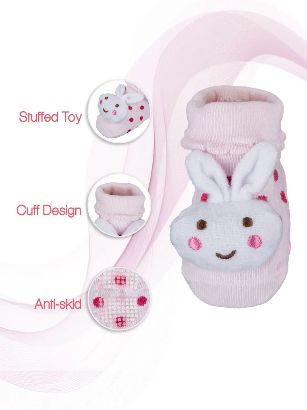 Baby Girls' Socks Set with Adorable Bunny and Strawberry Designs