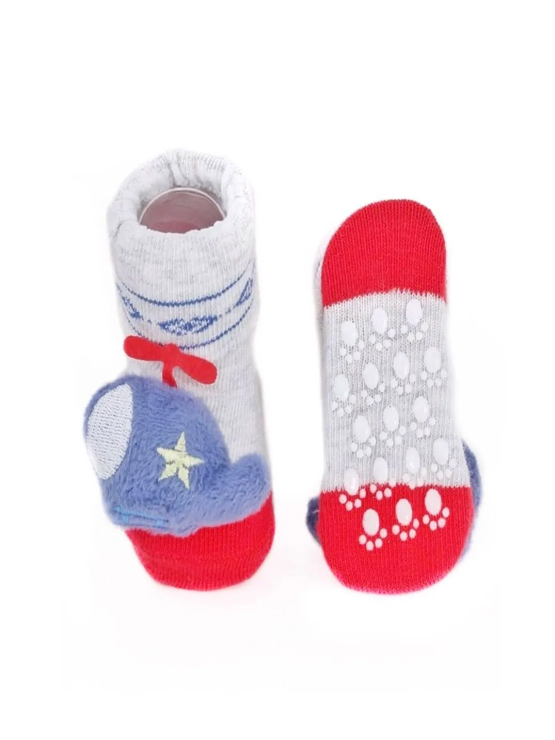 Baby Socks with 3D Helicopter Plush Design – Soft and Playful