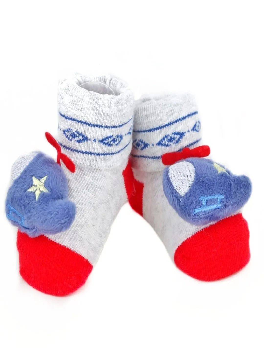 Baby Socks with 3D Helicopter Plush Design – Soft and Playful