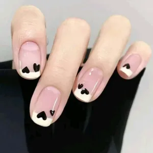 Beauty - Nails - short - black heart