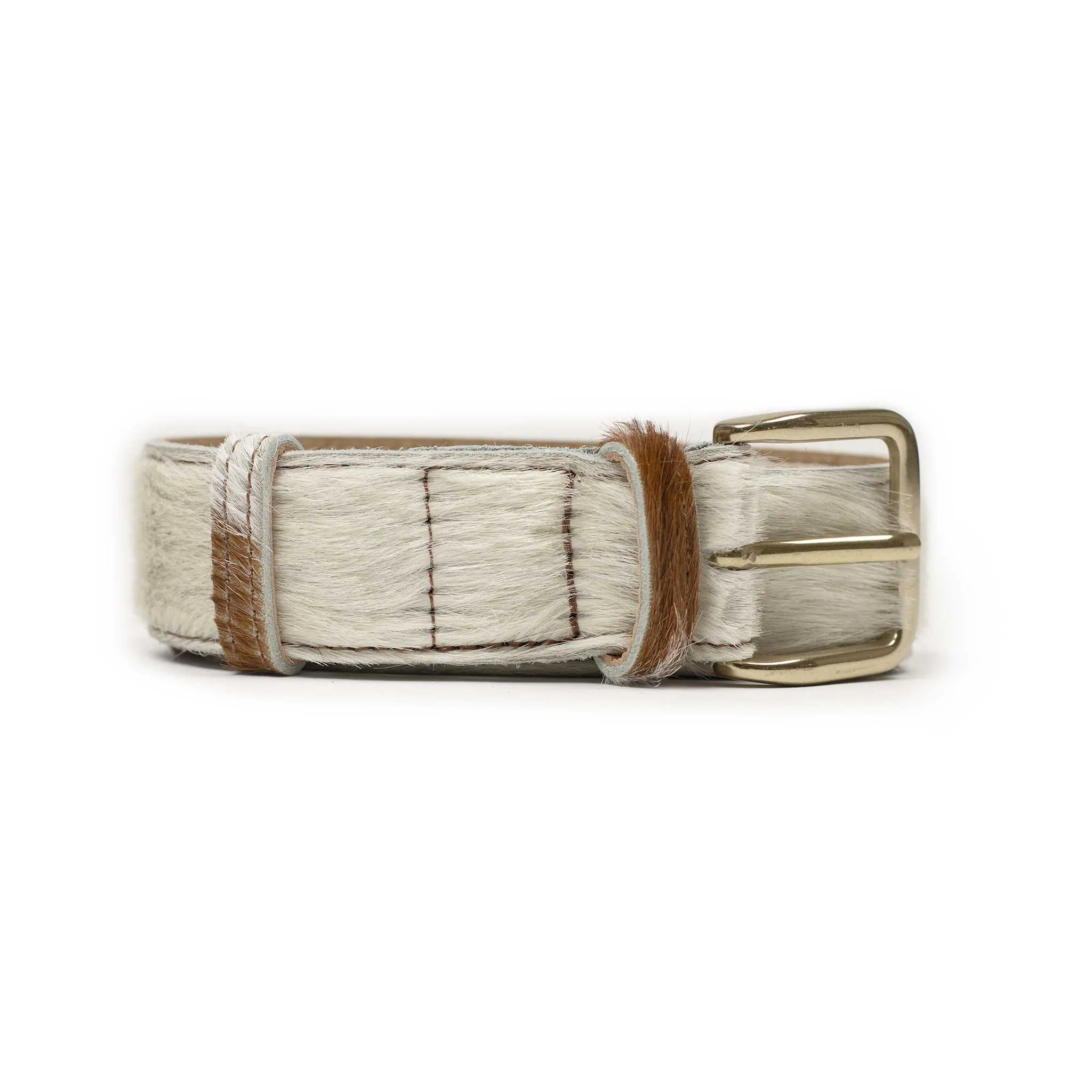 Belt in natural hair-on Normande calf