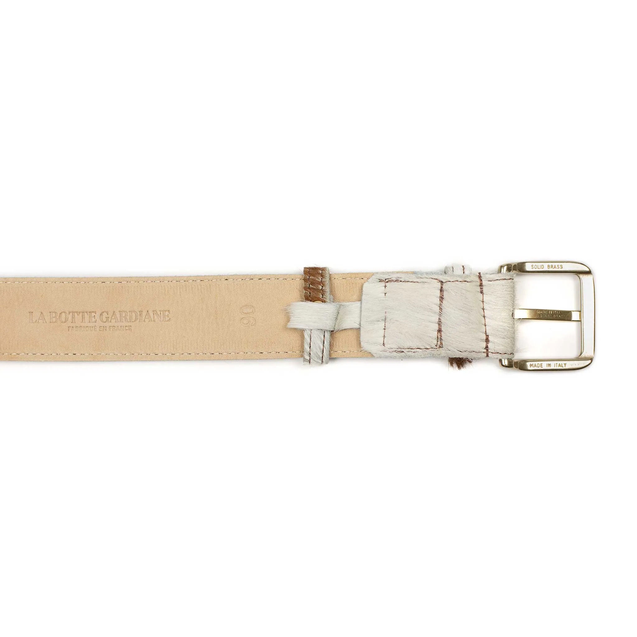 Belt in natural hair-on Normande calf