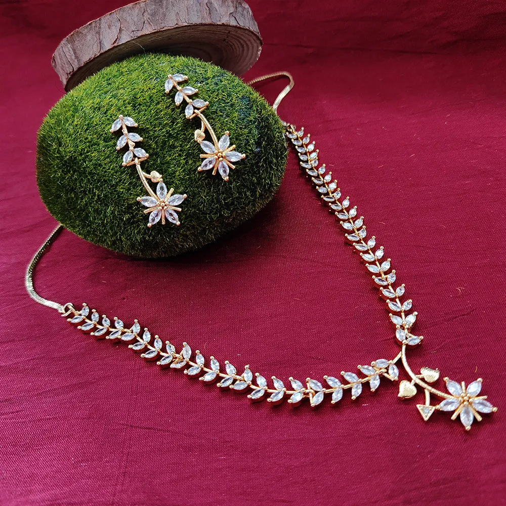 Bhavi Jewel Gold Plated Ad Stone Neckalce Set