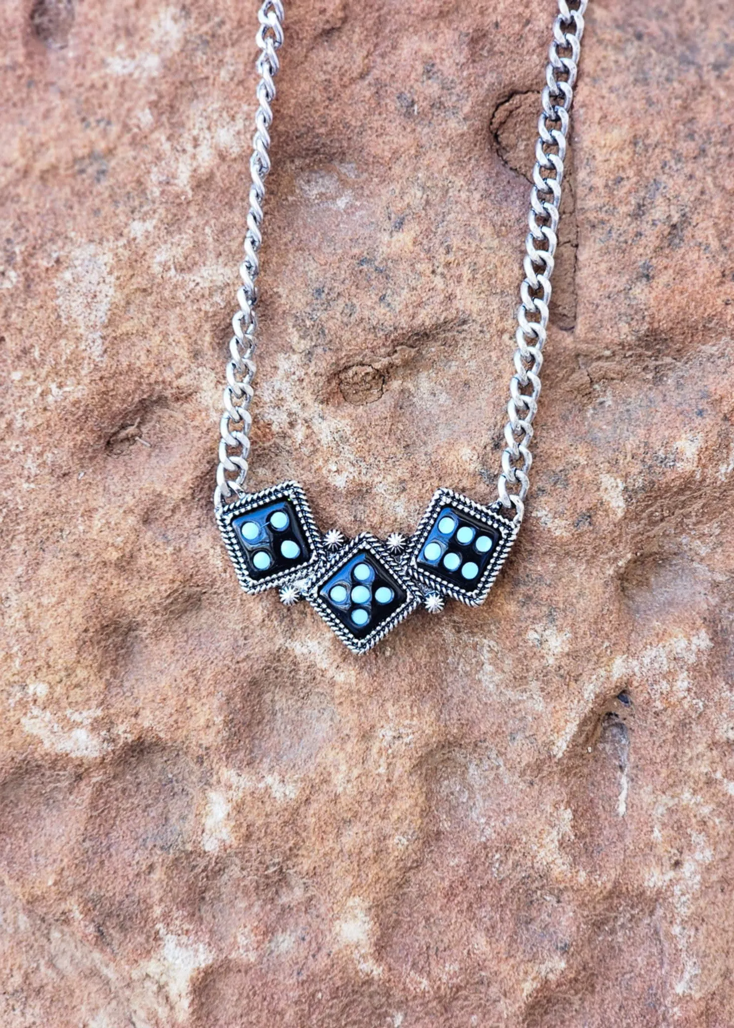 Black Dice Trio Necklace