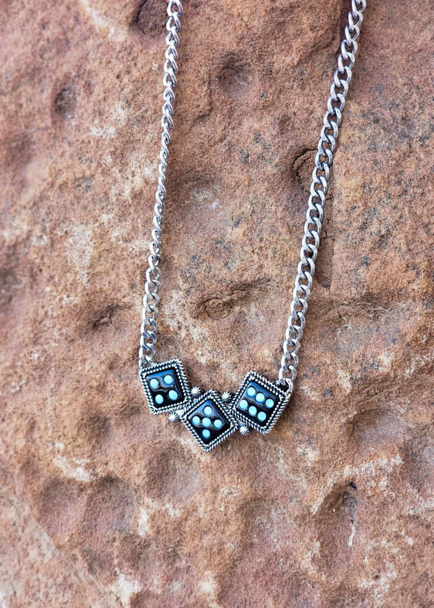 Black Dice Trio Necklace