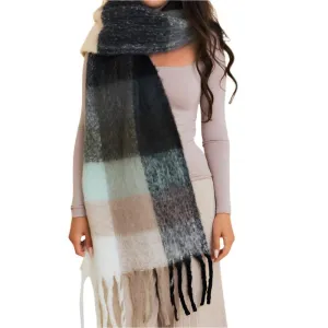 Blanket Scarf - Patterned Light Blue