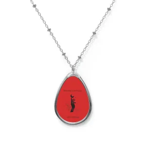 Blessed Oval Necklace - red