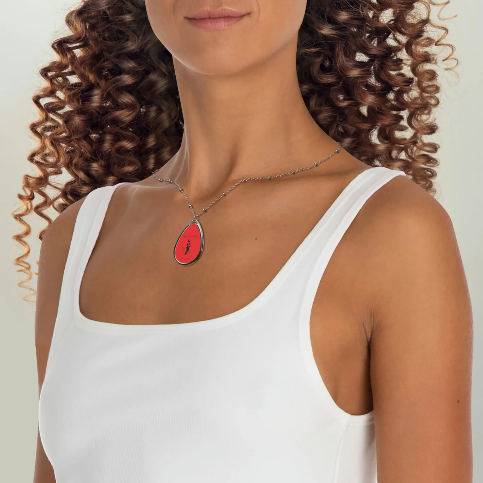 Blessed Oval Necklace - red
