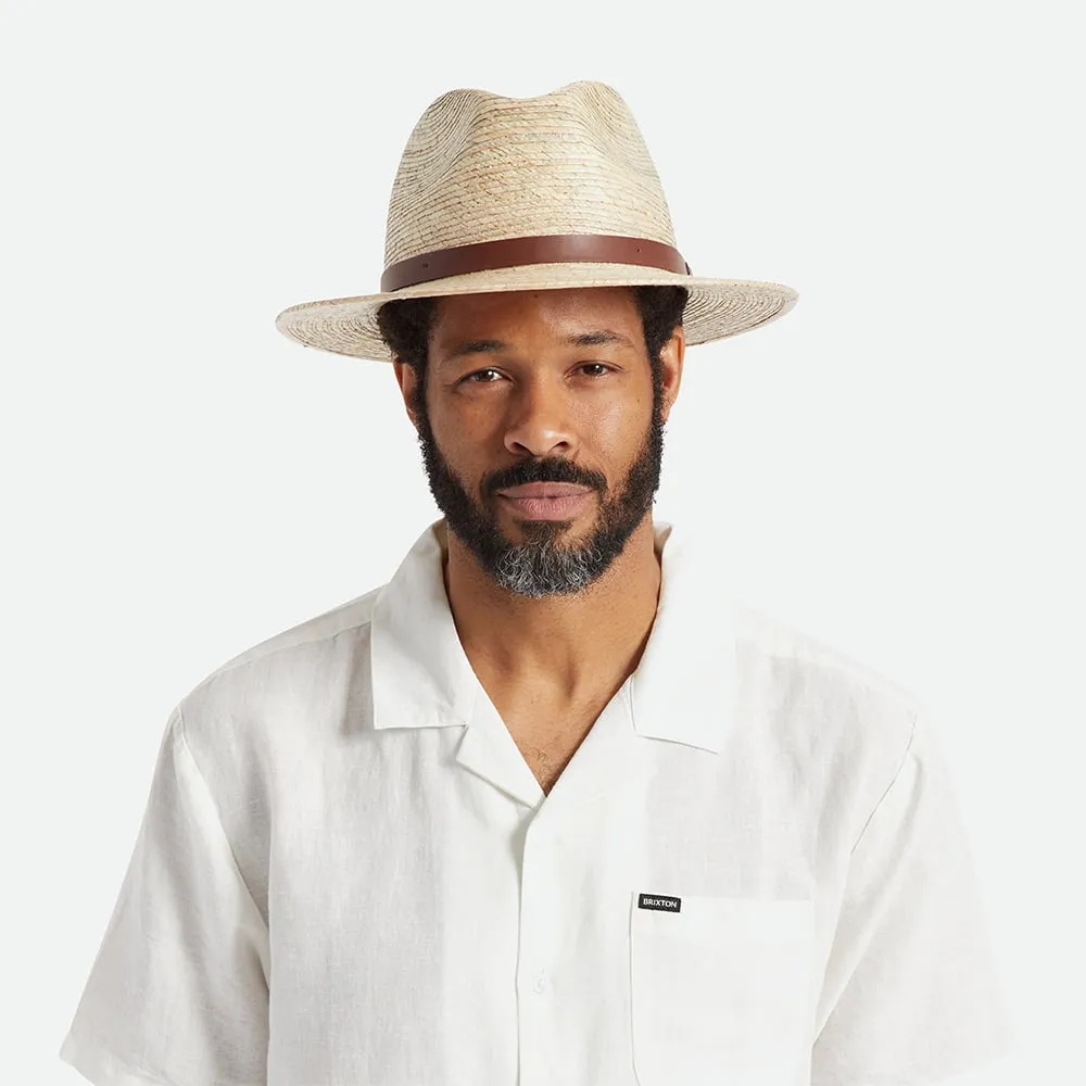 Brixton Hats Messer Straw Fedora Hat - Natural