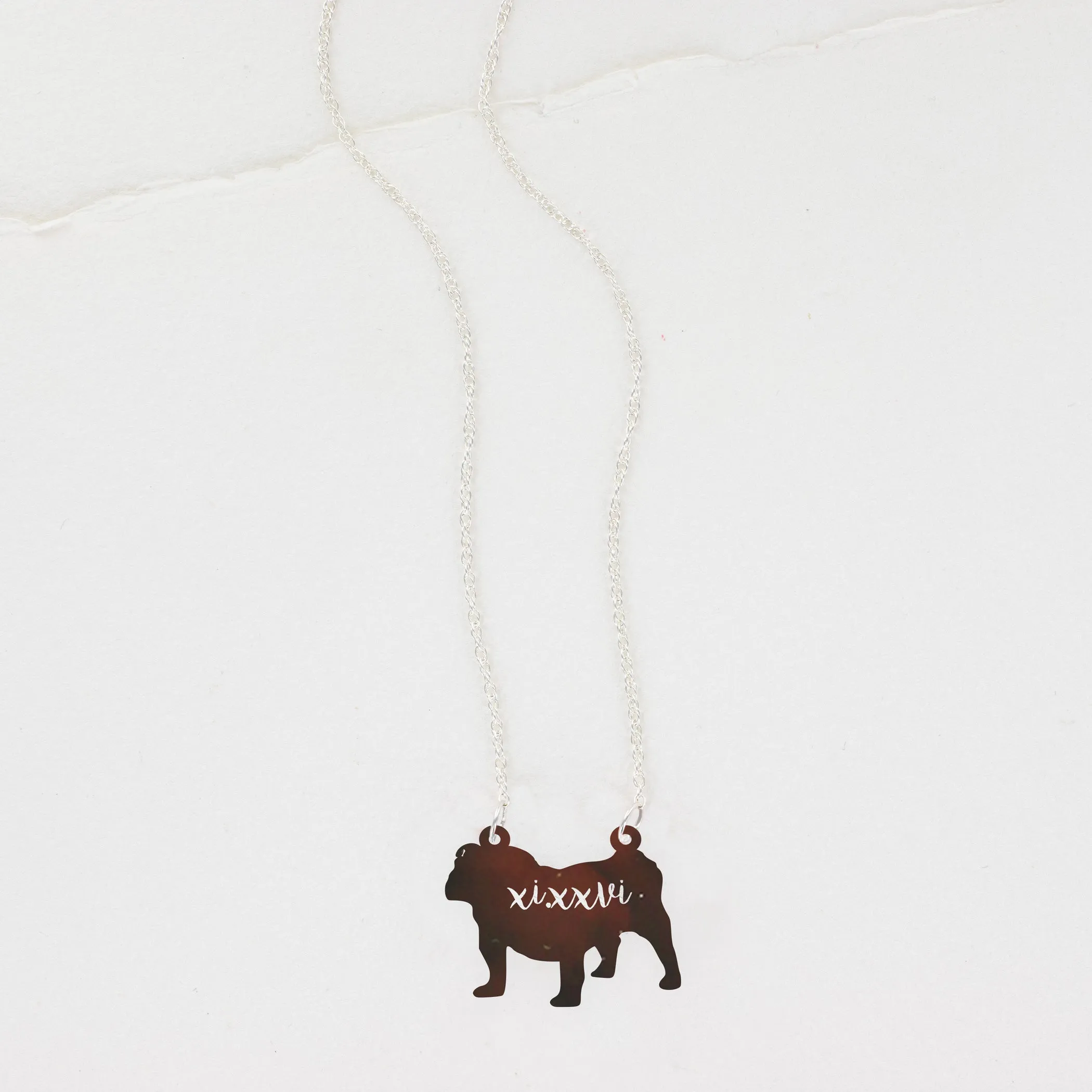 Bulldog Acrylic Necklace