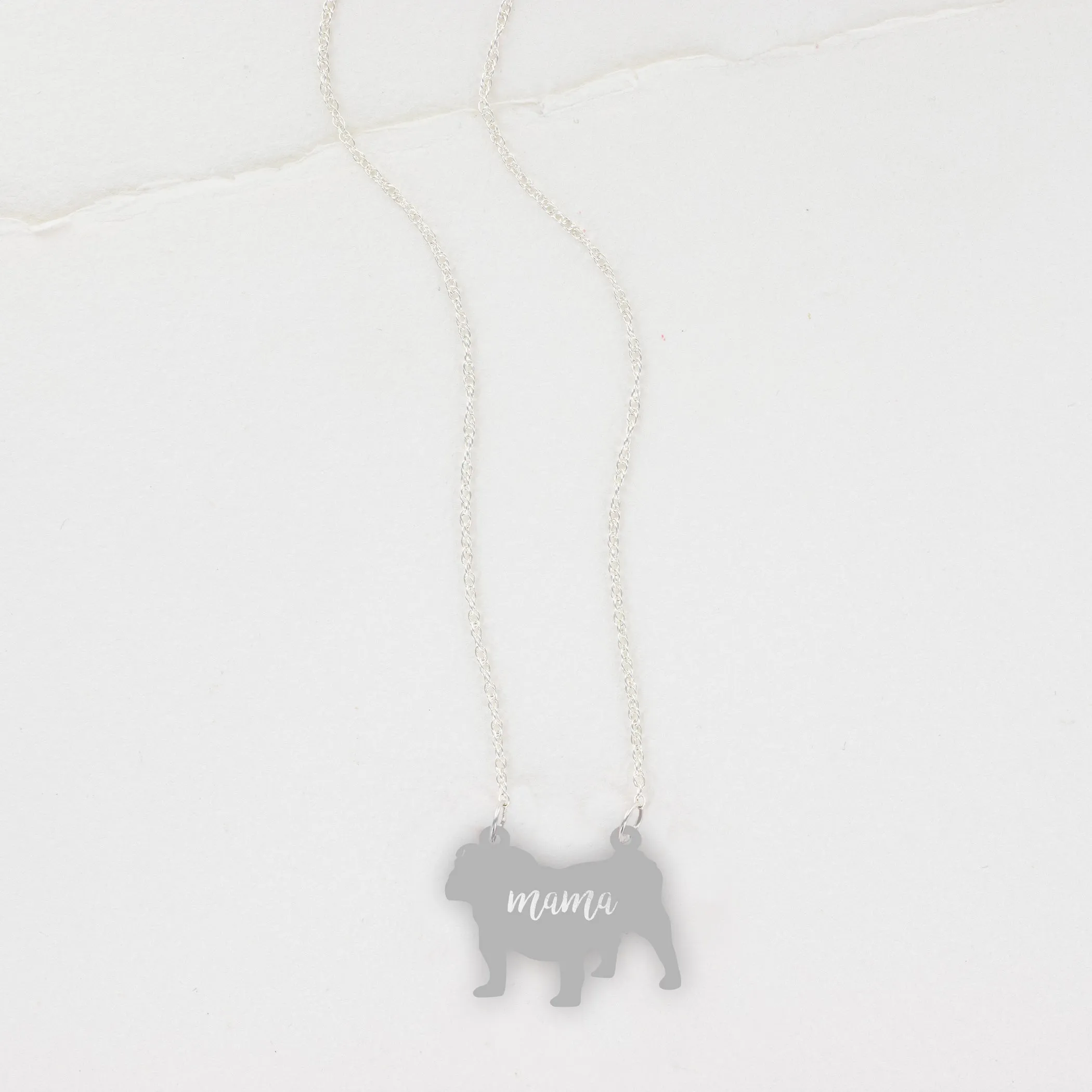 Bulldog Acrylic Necklace