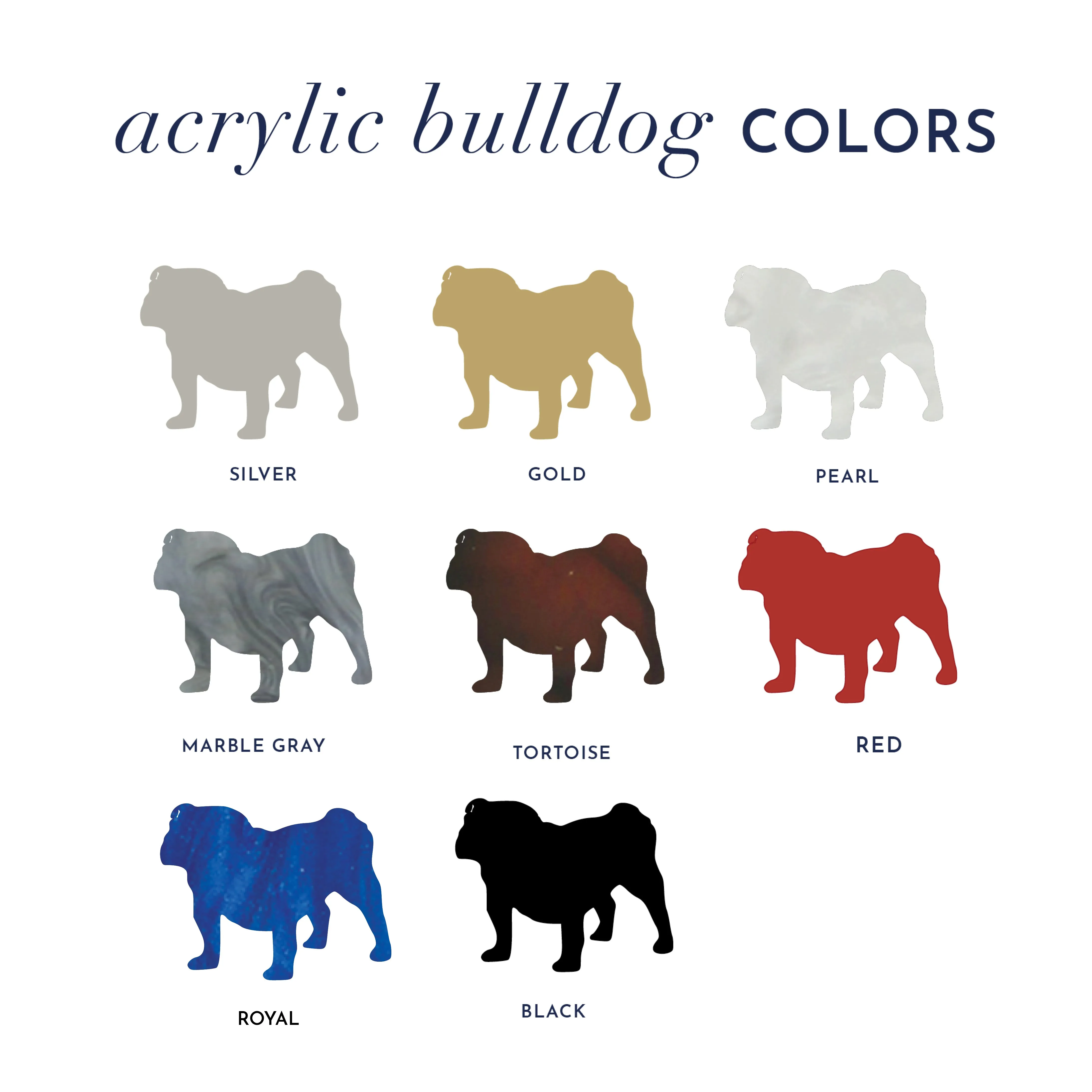Bulldog Acrylic Necklace