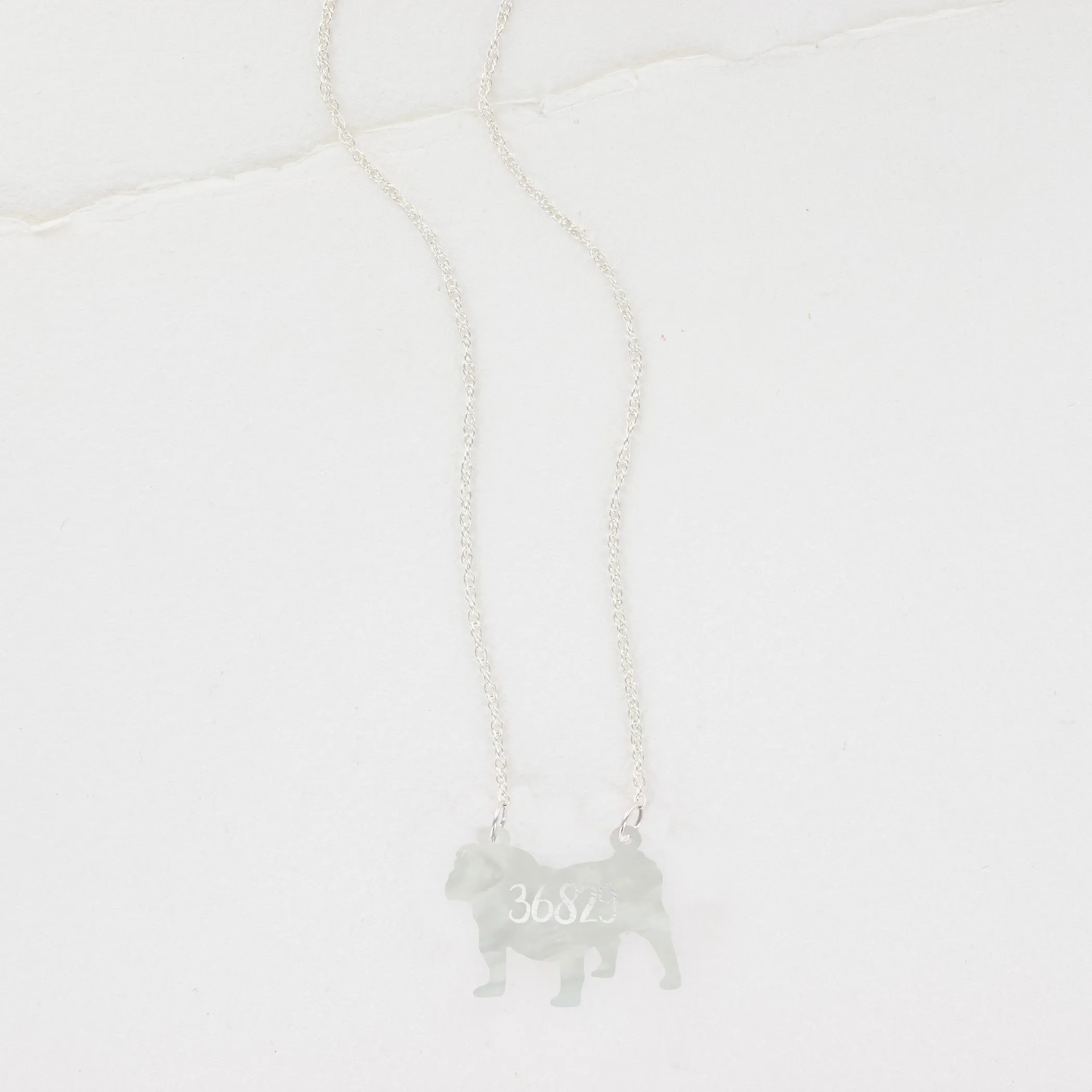 Bulldog Acrylic Necklace