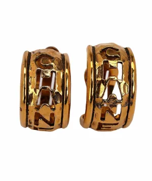Chanel Logo Cutout Clip On Hoops  AVC2037