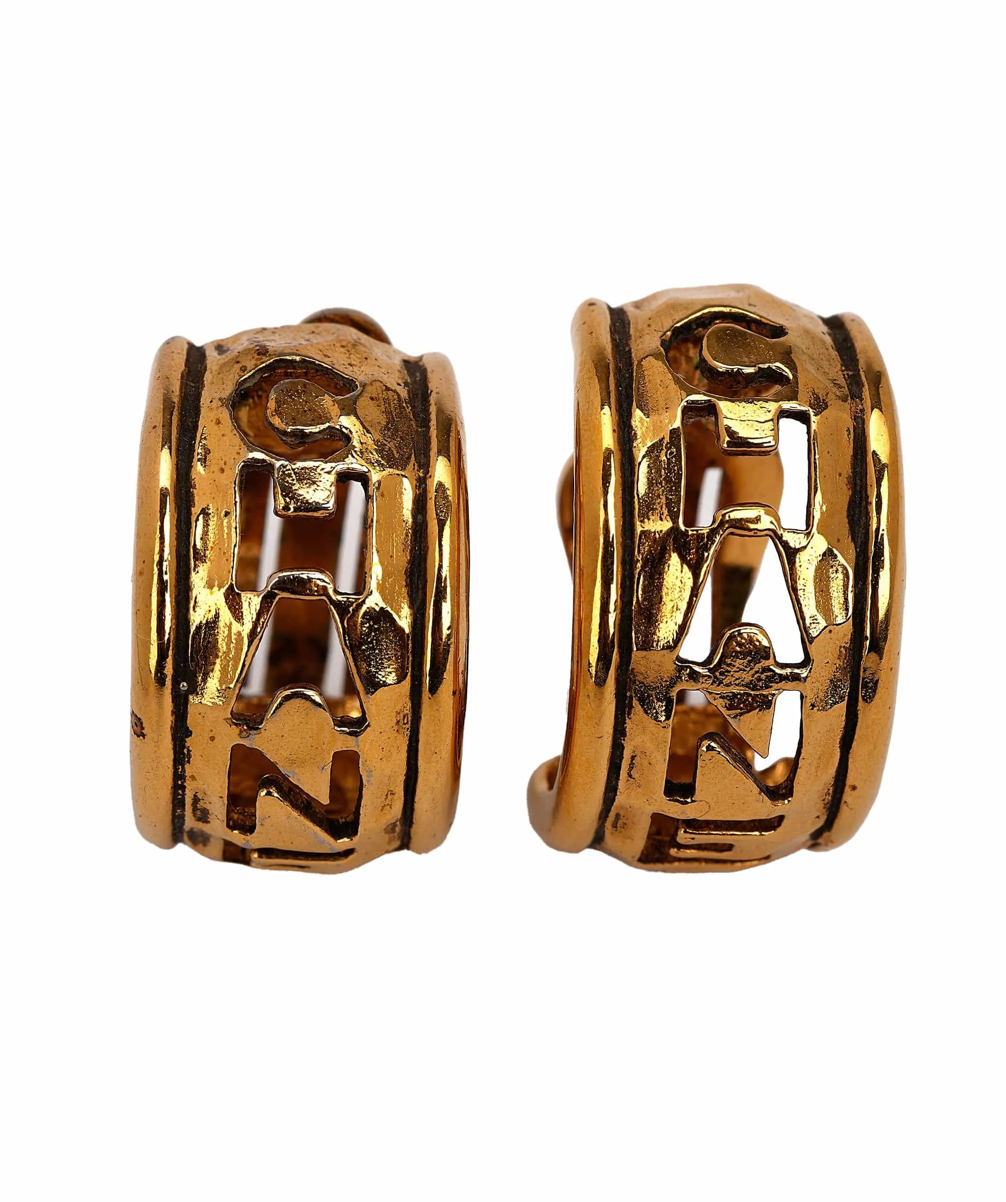 Chanel Logo Cutout Clip On Hoops  AVC2037