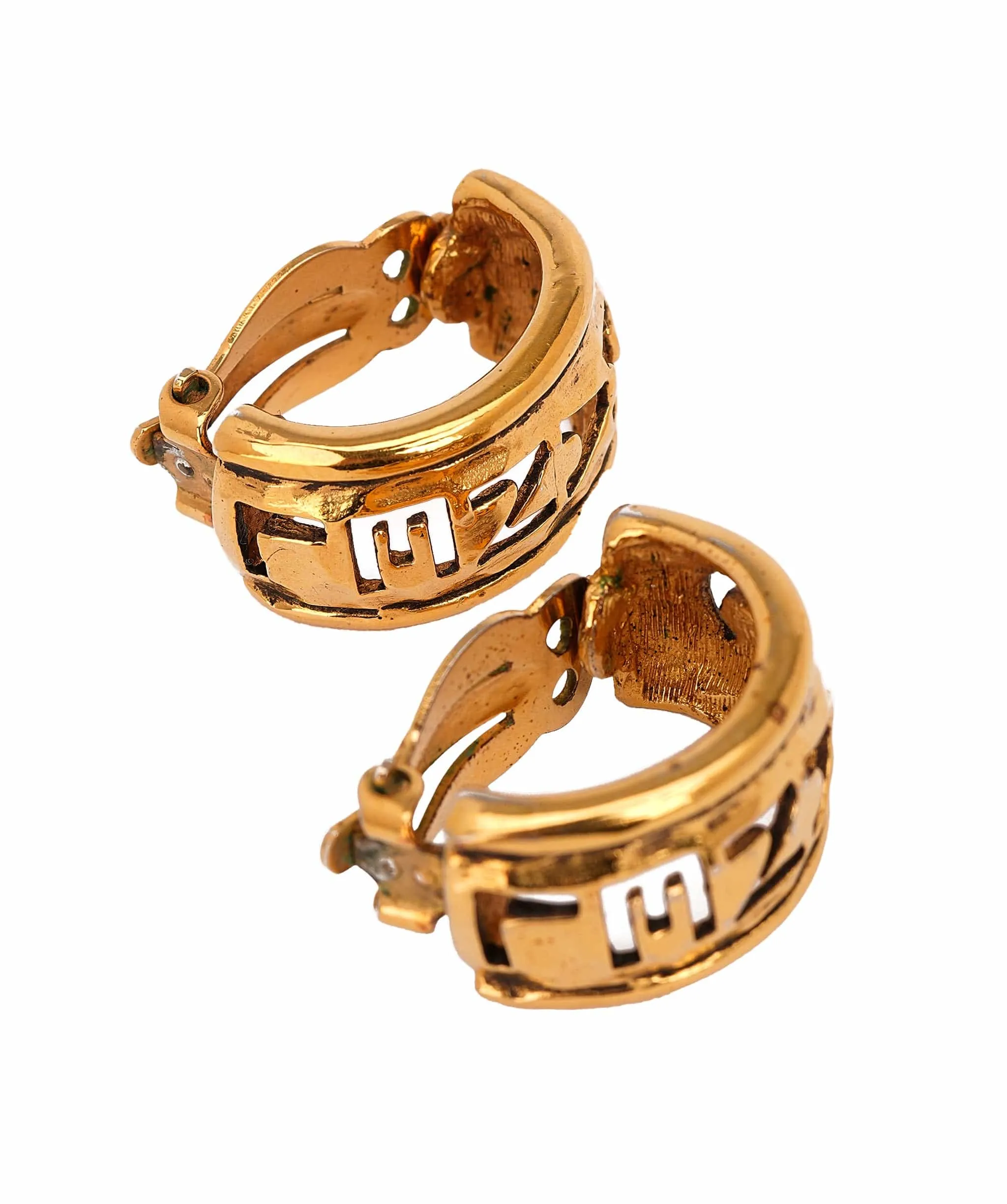Chanel Logo Cutout Clip On Hoops  AVC2037